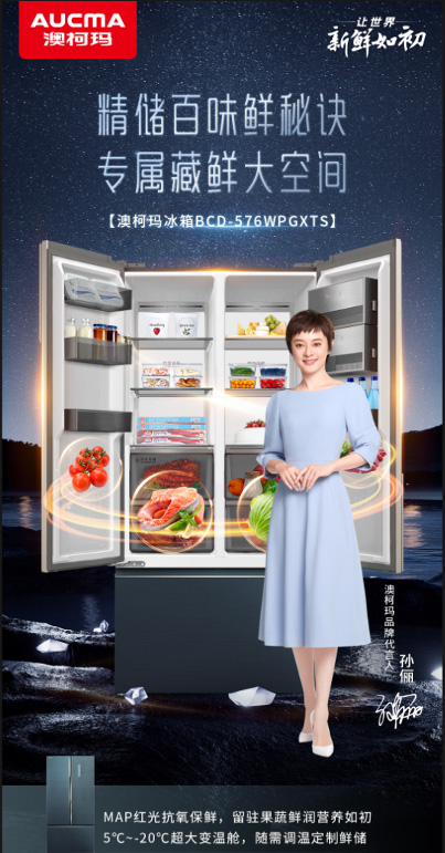孫儷新鮮之選，澳柯瑪玲瓏中式對(duì)開冰箱受青睞